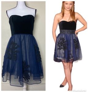 Floreat Belle Of The Ball Black Navy Tulle Velvet Party Dress Sz 10 Whimsigoth